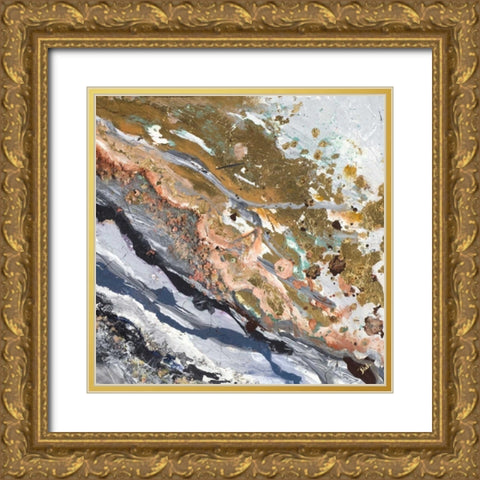 Turbulence Square II Gold Ornate Wood Framed Art Print with Double Matting by Pinto, Patricia