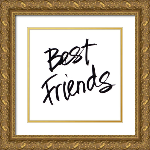 Best Friends Gold Ornate Wood Framed Art Print with Double Matting by SD Graphics Studio