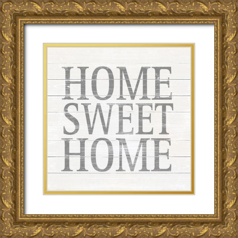 Home Sweet Home Gold Ornate Wood Framed Art Print with Double Matting by SD Graphics Studio