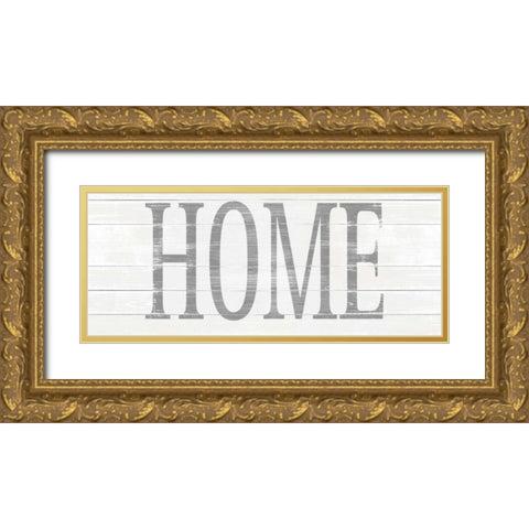 Home Gold Ornate Wood Framed Art Print with Double Matting by SD Graphics