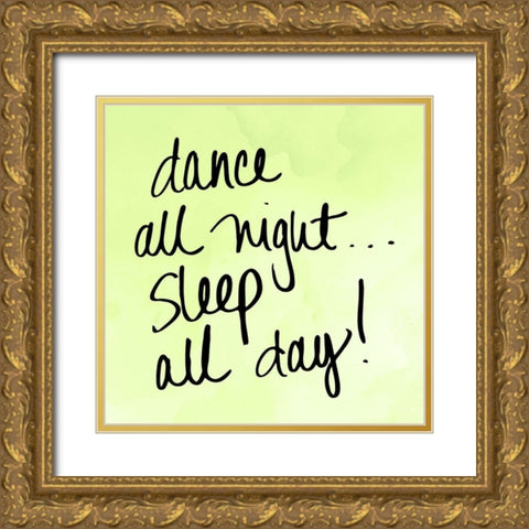 Dance and Sleep Gold Ornate Wood Framed Art Print with Double Matting by SD Graphics Studio