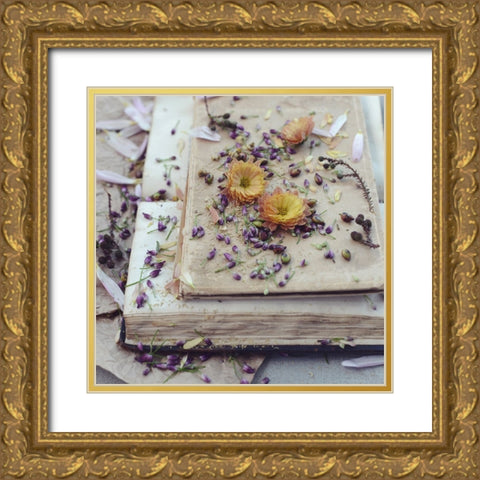 Fall Into The Text Gold Ornate Wood Framed Art Print with Double Matting by Gardner, Sarah