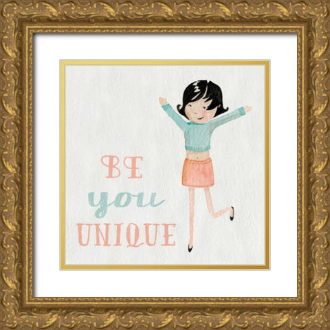 Be Girl II Gold Ornate Wood Framed Art Print with Double Matting by Gardner, Sarah