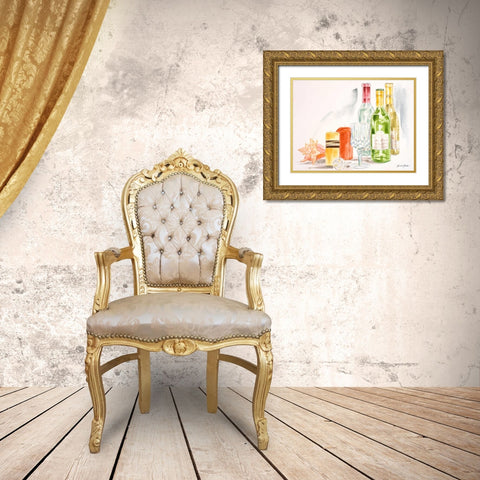 Coastal Happy Hour I Gold Ornate Wood Framed Art Print with Double Matting by Baliko, Linda