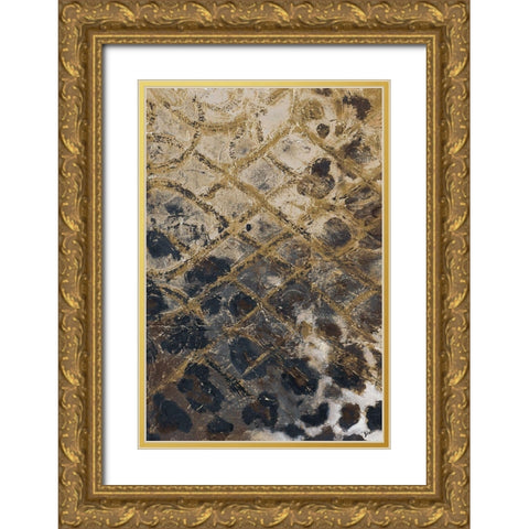 Safari Skin Gold Ornate Wood Framed Art Print with Double Matting by Pinto, Patricia