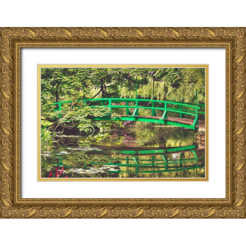 Monets Garden Gold Ornate Wood Framed Art Print with Double Matting by Lake, Shelley