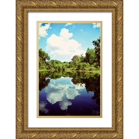Sunny Days On The River Gold Ornate Wood Framed Art Print with Double Matting by Nawrocke, Bruce