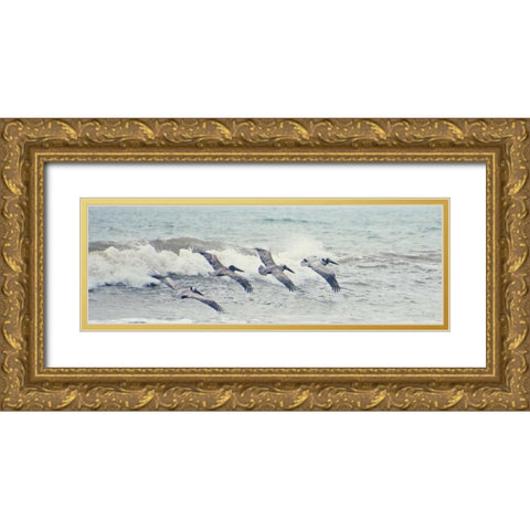 Pelican Panel II Gold Ornate Wood Framed Art Print with Double Matting by Nawrocke, Bruce
