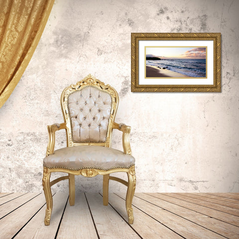 Sunset Beach Gold Ornate Wood Framed Art Print with Double Matting by Nawrocke, Bruce