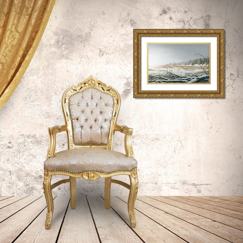 Snowy Morning Gold Ornate Wood Framed Art Print with Double Matting by Nawrocke, Bruce