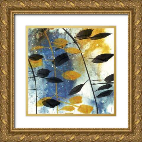 Autumn Leaves II Gold Ornate Wood Framed Art Print with Double Matting by Meneely, Dan