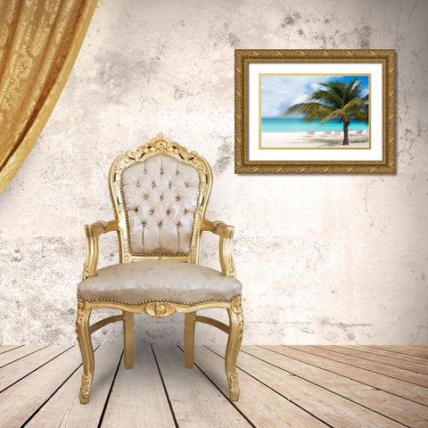 Relaxing Beach and Horizon Gold Ornate Wood Framed Art Print with Double Matting by Bill Carson Photography