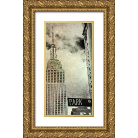 Park Ave View Sepia Gold Ornate Wood Framed Art Print with Double Matting by Bill Carson Photography