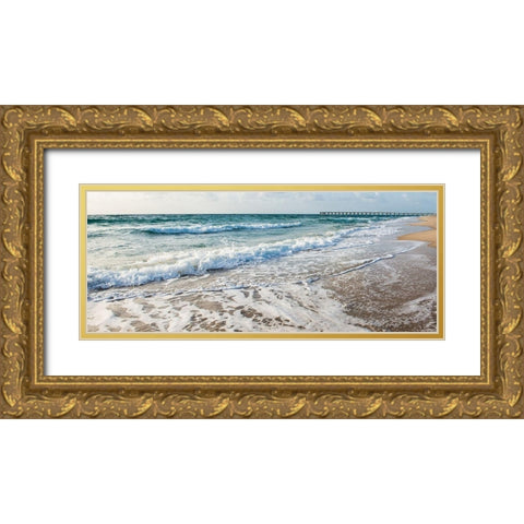 Along the Pier I Gold Ornate Wood Framed Art Print with Double Matting by Bill Carson Photography