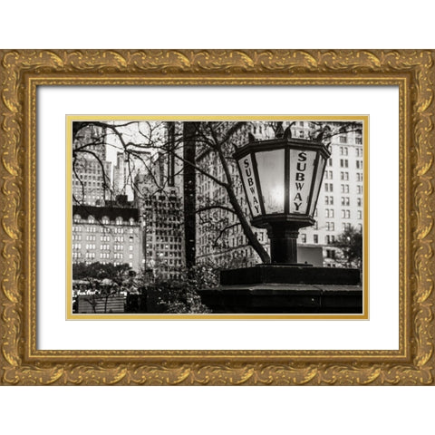 Subway Corner Gold Ornate Wood Framed Art Print with Double Matting by Bill Carson Photography