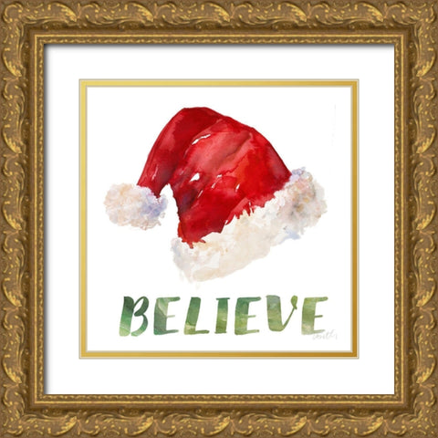 Holiday Hat Sentiment I Gold Ornate Wood Framed Art Print with Double Matting by Loreth, Lanie