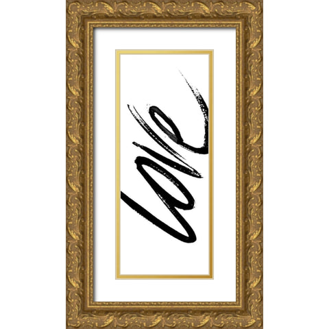 Love Panel Gold Ornate Wood Framed Art Print with Double Matting by SD Graphics Studio