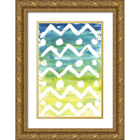 Watercolor Pattern III Gold Ornate Wood Framed Art Print with Double Matting by Medley, Elizabeth