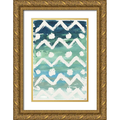 Watercolor Pattern V Gold Ornate Wood Framed Art Print with Double Matting by Medley, Elizabeth
