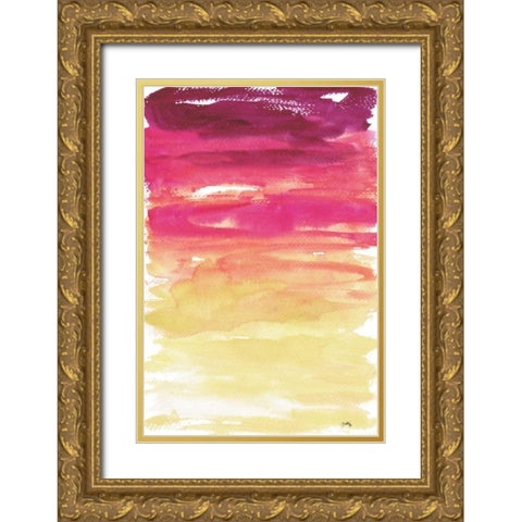 Watercolor Paper I Gold Ornate Wood Framed Art Print with Double Matting by Medley, Elizabeth