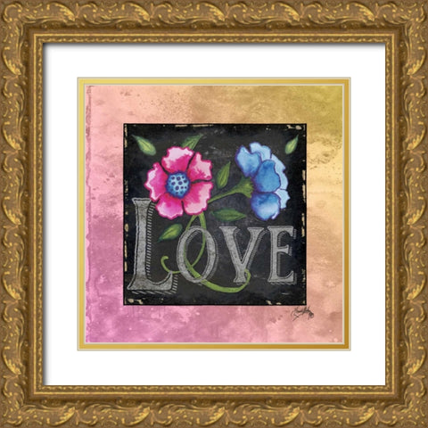 Spring Burst III Gold Ornate Wood Framed Art Print with Double Matting by Medley, Elizabeth