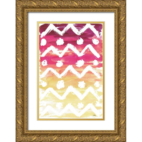 Watercolor Pattern I Gold Ornate Wood Framed Art Print with Double Matting by Medley, Elizabeth