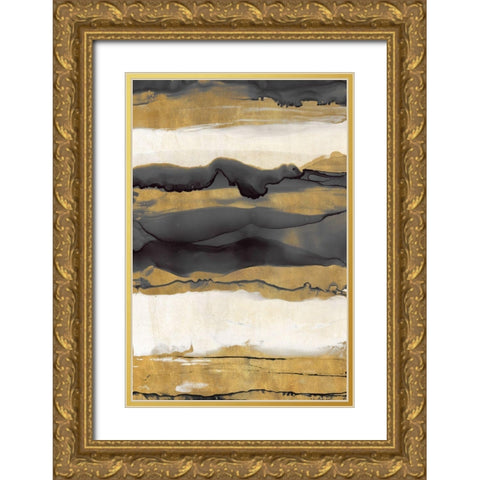 Dark To Light Pattern Gold Ornate Wood Framed Art Print with Double Matting by Medley, Elizabeth