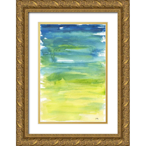 Watercolor Paper II Gold Ornate Wood Framed Art Print with Double Matting by Medley, Elizabeth