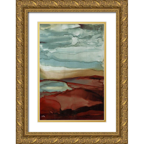 New Sky Gold Ornate Wood Framed Art Print with Double Matting by Medley, Elizabeth