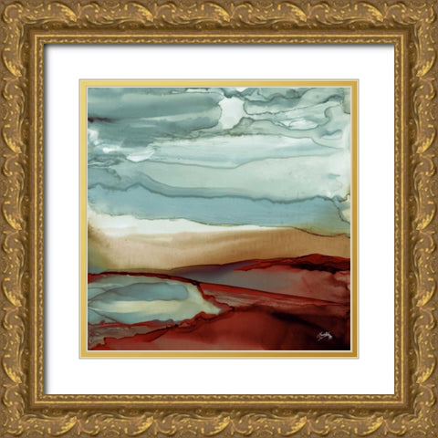 New Sky Square Gold Ornate Wood Framed Art Print with Double Matting by Medley, Elizabeth