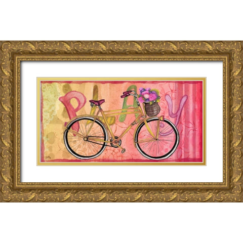 Sing and Play Bike II Gold Ornate Wood Framed Art Print with Double Matting by Medley, Elizabeth