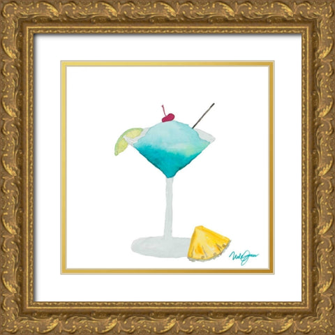 Tiki Bar Tonics III Gold Ornate Wood Framed Art Print with Double Matting by James, Nola