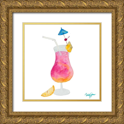 Tiki Bar Tonics IV Gold Ornate Wood Framed Art Print with Double Matting by James, Nola