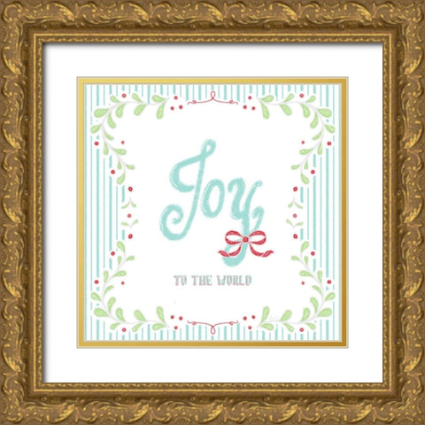 Christmas Wreath IV Gold Ornate Wood Framed Art Print with Double Matting by Metz, Andi