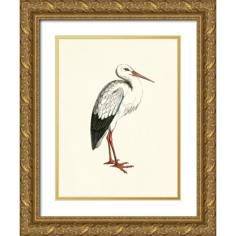 Bird II on Cream Gold Ornate Wood Framed Art Print with Double Matting by Piddix