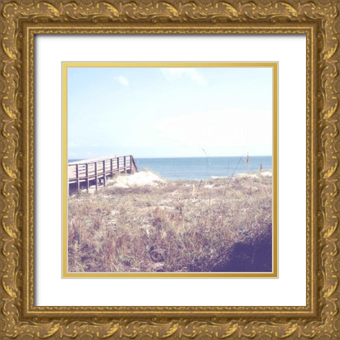 Soft Breeze Shores Gold Ornate Wood Framed Art Print with Double Matting by Peck, Gail