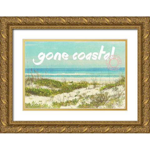 Gone Coastal Gold Ornate Wood Framed Art Print with Double Matting by Peck, Gail