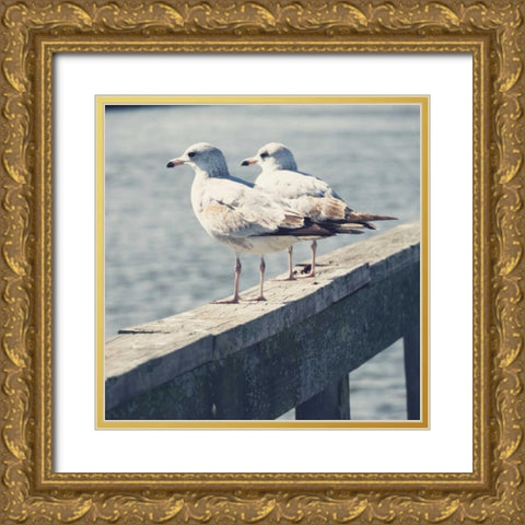 Look Out Dock II Gold Ornate Wood Framed Art Print with Double Matting by Peck, Gail