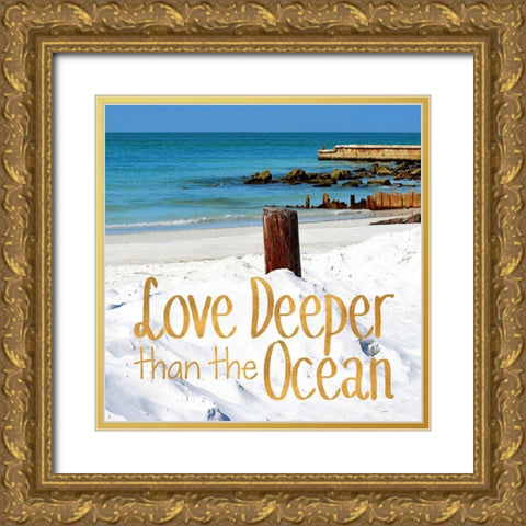 Love Deeper Gold Ornate Wood Framed Art Print with Double Matting by Peck, Gail