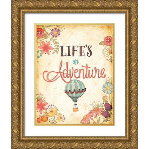 Enjoy Lifes Adventures I Gold Ornate Wood Framed Art Print with Double Matting by Josefina
