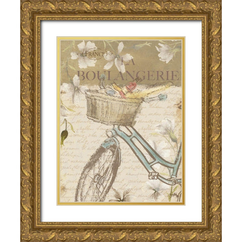 Paris Outing II Gold Ornate Wood Framed Art Print with Double Matting by Medley, Elizabeth