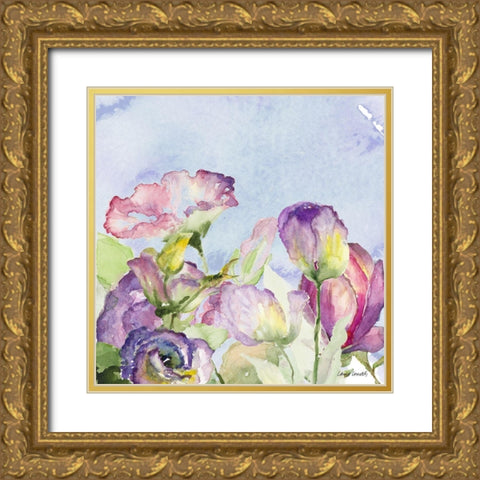 Purple Garden I Gold Ornate Wood Framed Art Print with Double Matting by Loreth, Lanie
