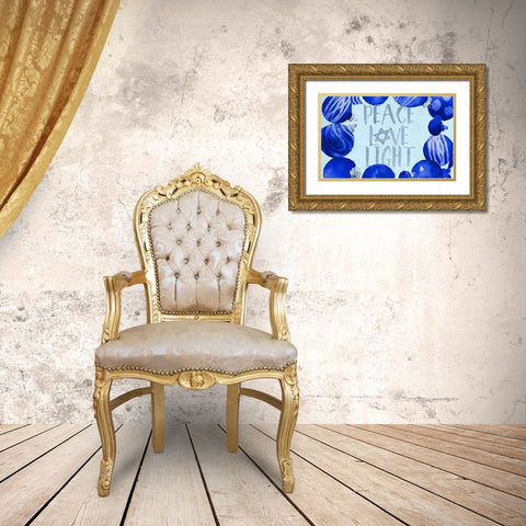 Peace, Love, Light Gold Ornate Wood Framed Art Print with Double Matting by Loreth, Lanie