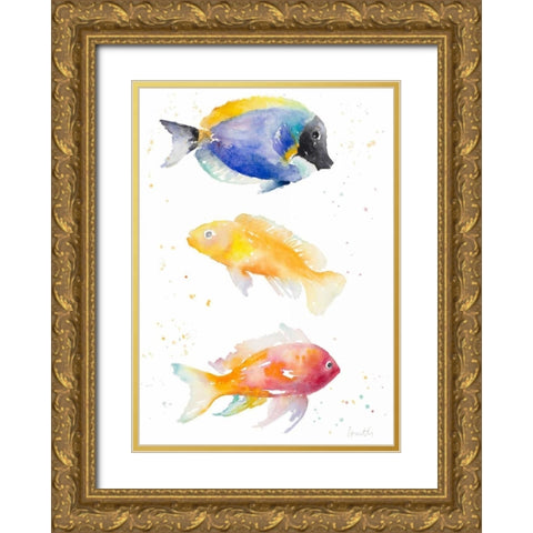 Tropical Fish I Gold Ornate Wood Framed Art Print with Double Matting by Loreth, Lanie