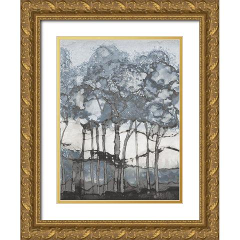 Watercolor Forest I Gold Ornate Wood Framed Art Print with Double Matting by Medley, Elizabeth