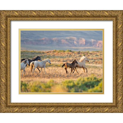 Morning Stroll Gold Ornate Wood Framed Art Print with Double Matting by Walker, Carol