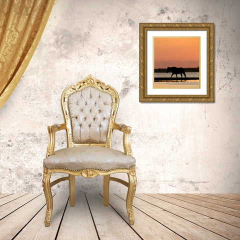 Sunset Stroll Gold Ornate Wood Framed Art Print with Double Matting by Walker, Carol
