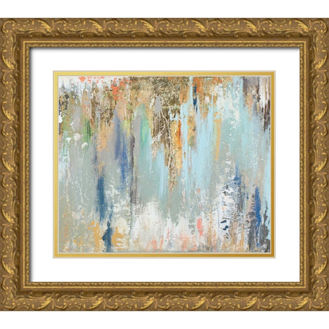Blue Gold Illusion II Gold Ornate Wood Framed Art Print with Double Matting by Pinto, Patricia
