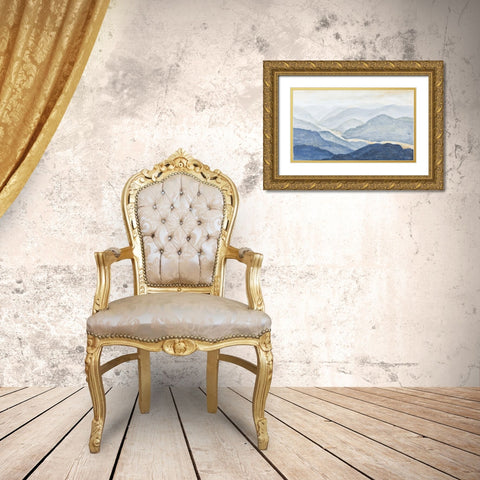 Blue Mountains Gold Ornate Wood Framed Art Print with Double Matting by Pinto, Patricia