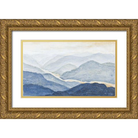 Blue Mountains Gold Ornate Wood Framed Art Print with Double Matting by Pinto, Patricia
